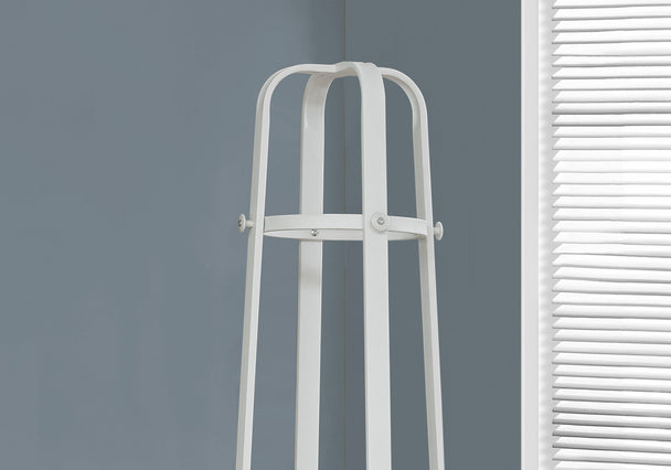 I 2053 Coat Rack - 72"H / White Metal With An Umbrella Holder - Furniture Depot