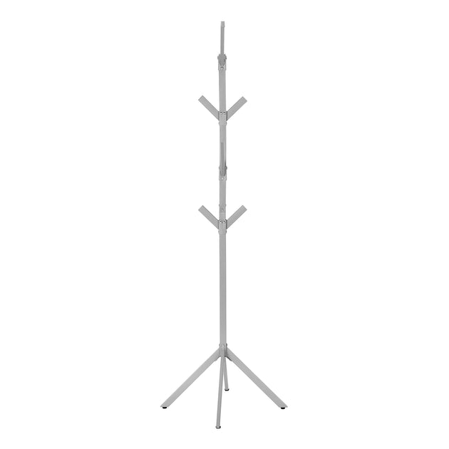 I 2058 Coat Rack - 70"H / Silver Metal - Furniture Depot