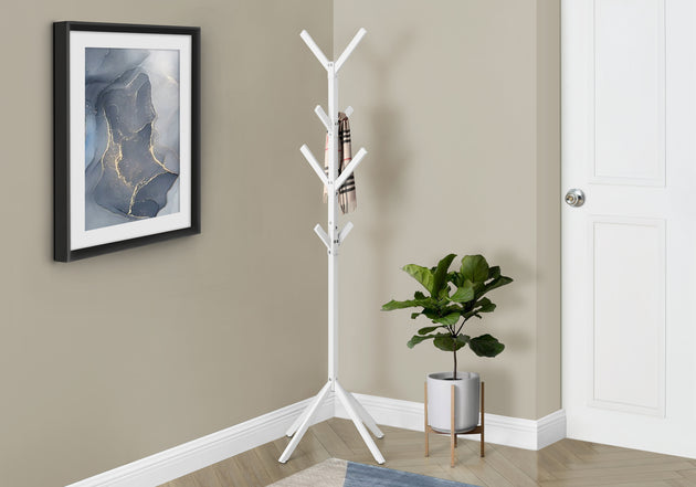 I 2059 Coat Rack - 70"H / White Metal - Furniture Depot