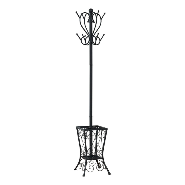 I 2060 Coat Rack - 71"H / Black Metal With An Umbrella Holder - Furniture Depot (7881079095544)