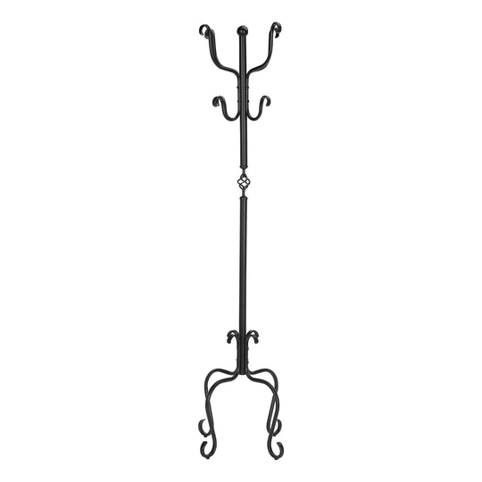 I 2065 Coat Rack - 74"H / Traditional Hammered Black Metal - Furniture Depot