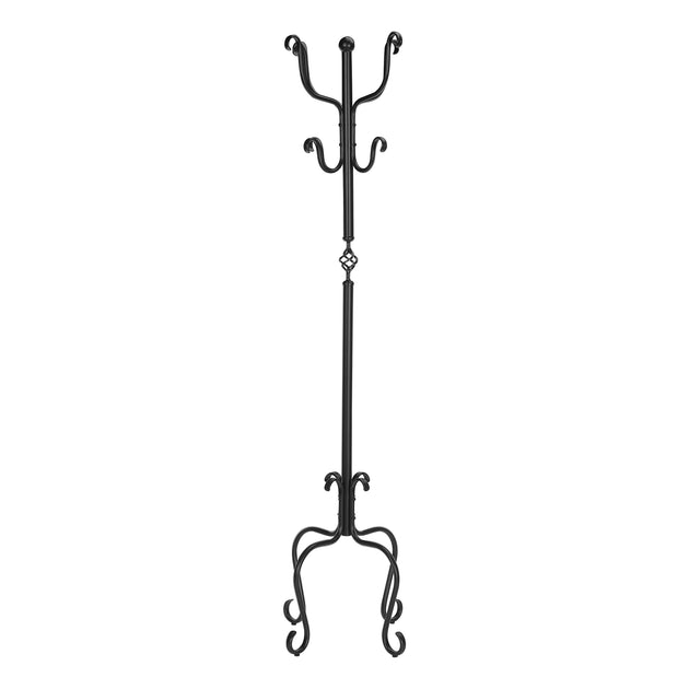 I 2065 Coat Rack - 74"H / Traditional Hammered Black Metal - Furniture Depot