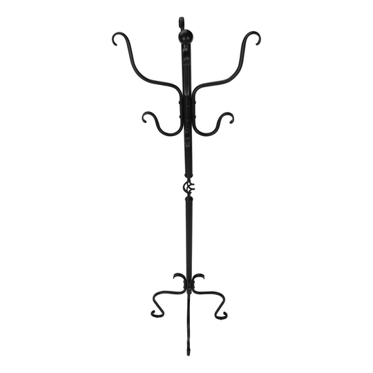 I 2065 Coat Rack - 74"H / Traditional Hammered Black Metal - Furniture Depot