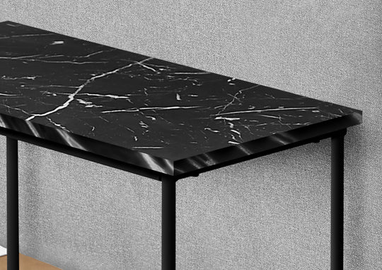 I 2074 Accent Table - 22"H / Black Marble / Black Metal - Furniture Depot (7881080144120)