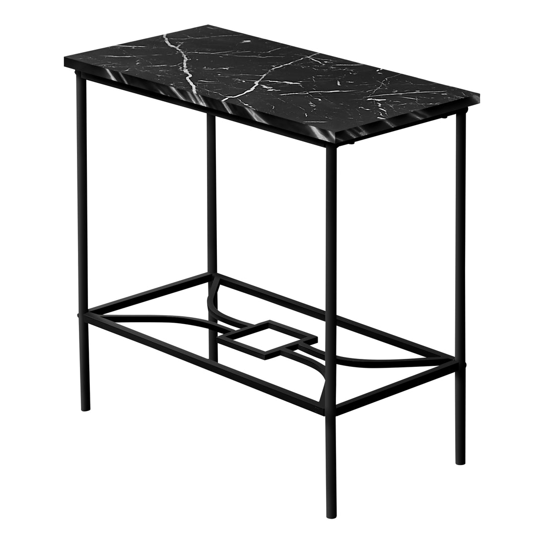 I 2074 Accent Table - 22"H / Black Marble / Black Metal - Furniture Depot (7881080144120)