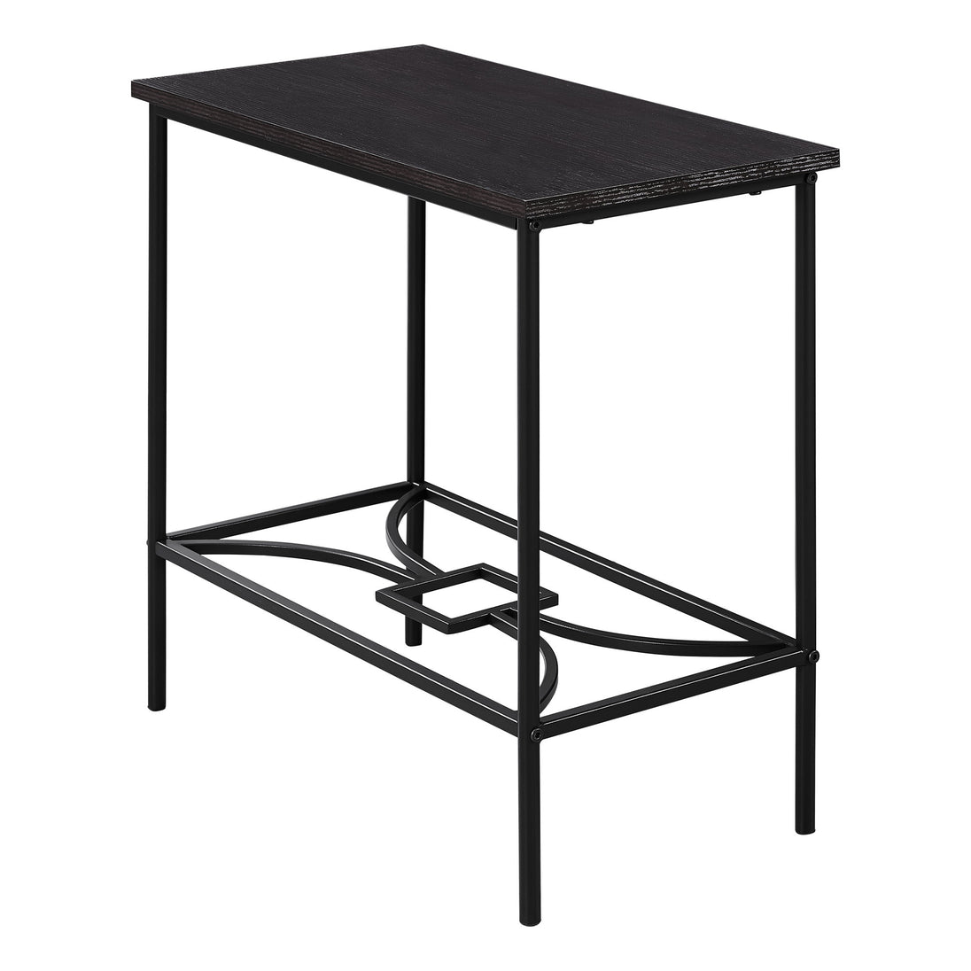 I 2076 Accent Table - 22"H / Espresso / Black Metal - Furniture Depot (7881080307960)