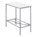 I 2077 Accent Table - 22"H / White / Silver Metal - Furniture Depot (7881080406264)