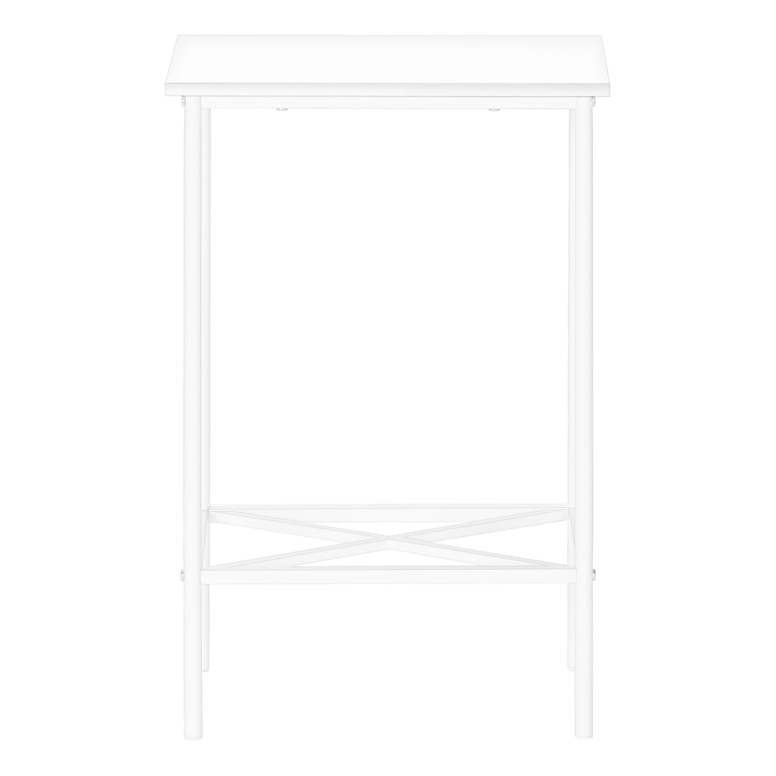 I 2079 Accent Table - 24"H /White / White Metal - Furniture Depot (7881080766712)