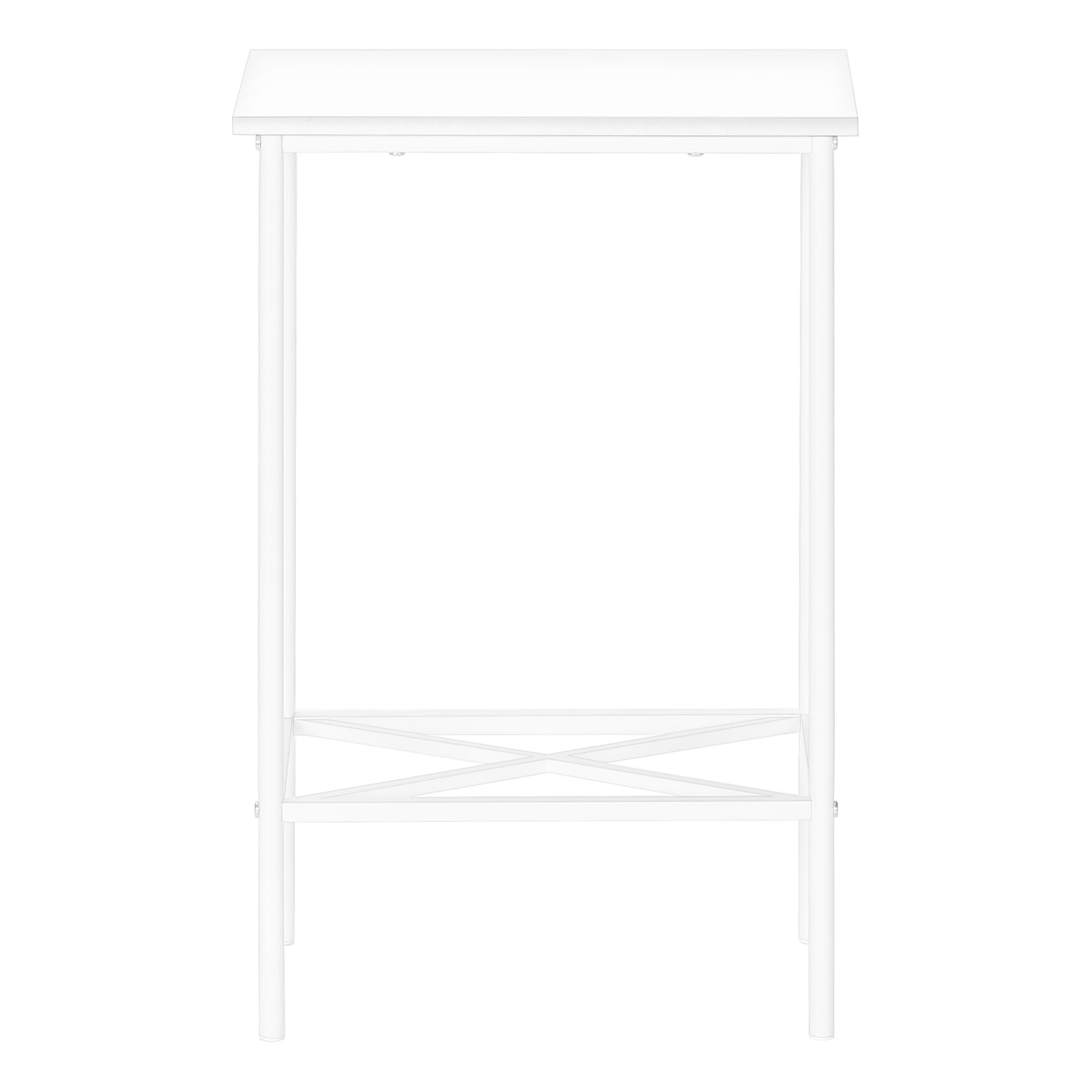 I 2079 Accent Table - 24"H /White / White Metal - Furniture Depot (7881080766712)