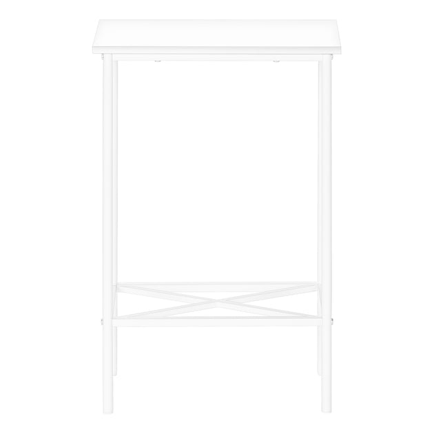 I 2079 Accent Table - 24"H /White / White Metal - Furniture Depot (7881080766712)