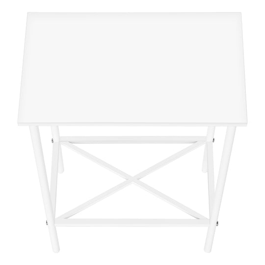 I 2079 Accent Table - 24"H /White / White Metal - Furniture Depot (7881080766712)