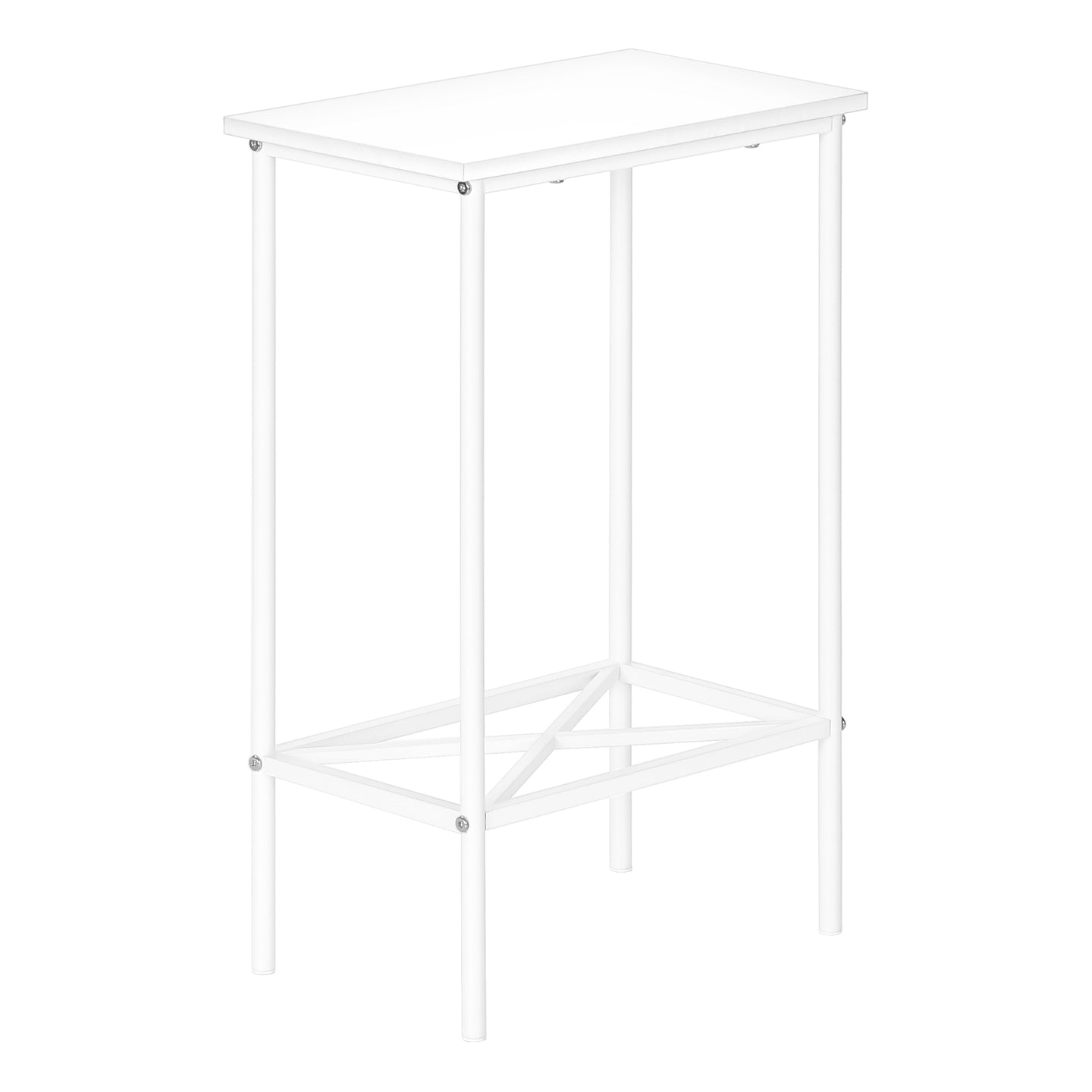 I 2079 Accent Table - 24"H /White / White Metal - Furniture Depot (7881080766712)