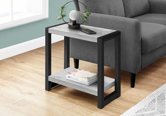 I 2082 Accent Table - 22"H / Grey / Black Metal - Furniture Depot (7881081192696)