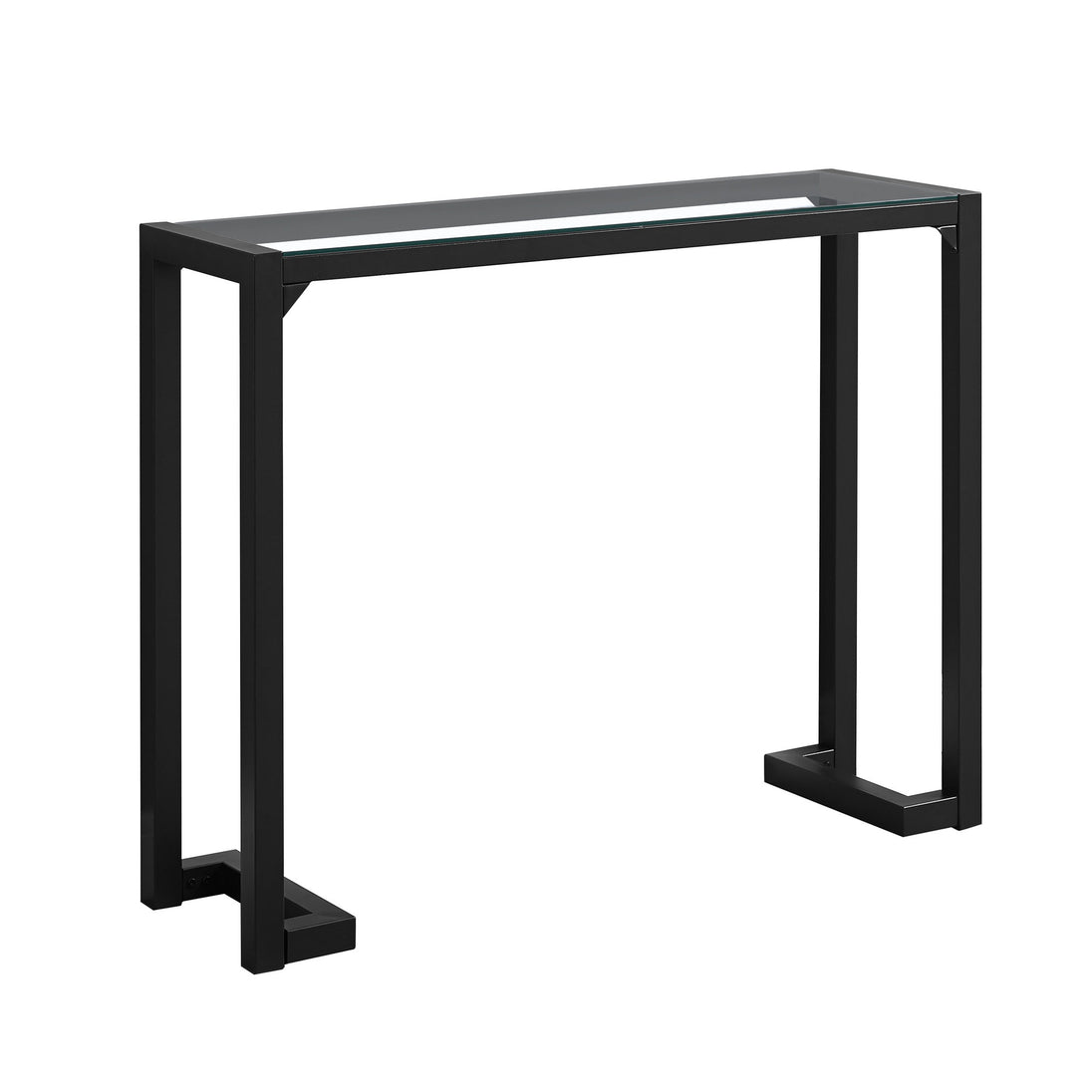 I 2106 Accent Table - 42"L / Black / Tempered Glass Hall Console - Furniture Depot (7881082470648)