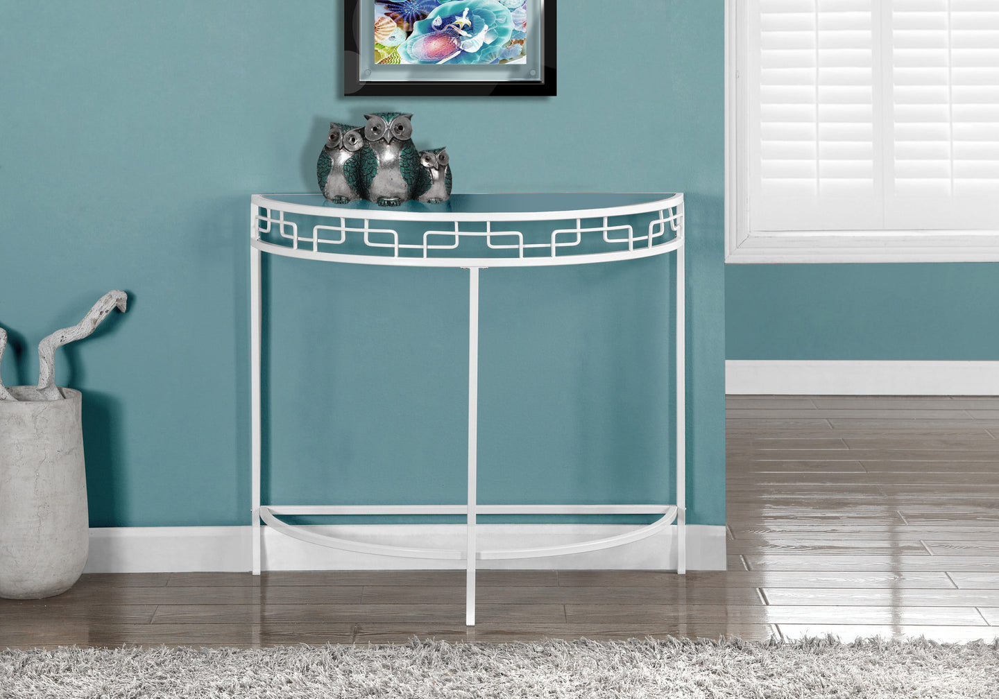 I 2112 Accent Table - 36"L / White Metal Hall Console - Furniture Depot (7881082568952)