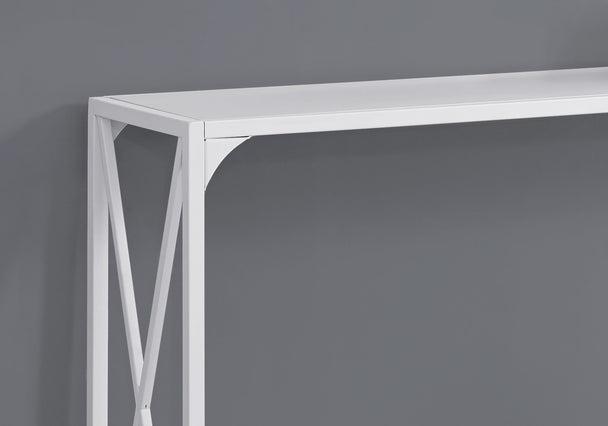 I 2124 Accent Table - 48"L / White / White Metal Hall Console - Furniture Depot (7881082863864)