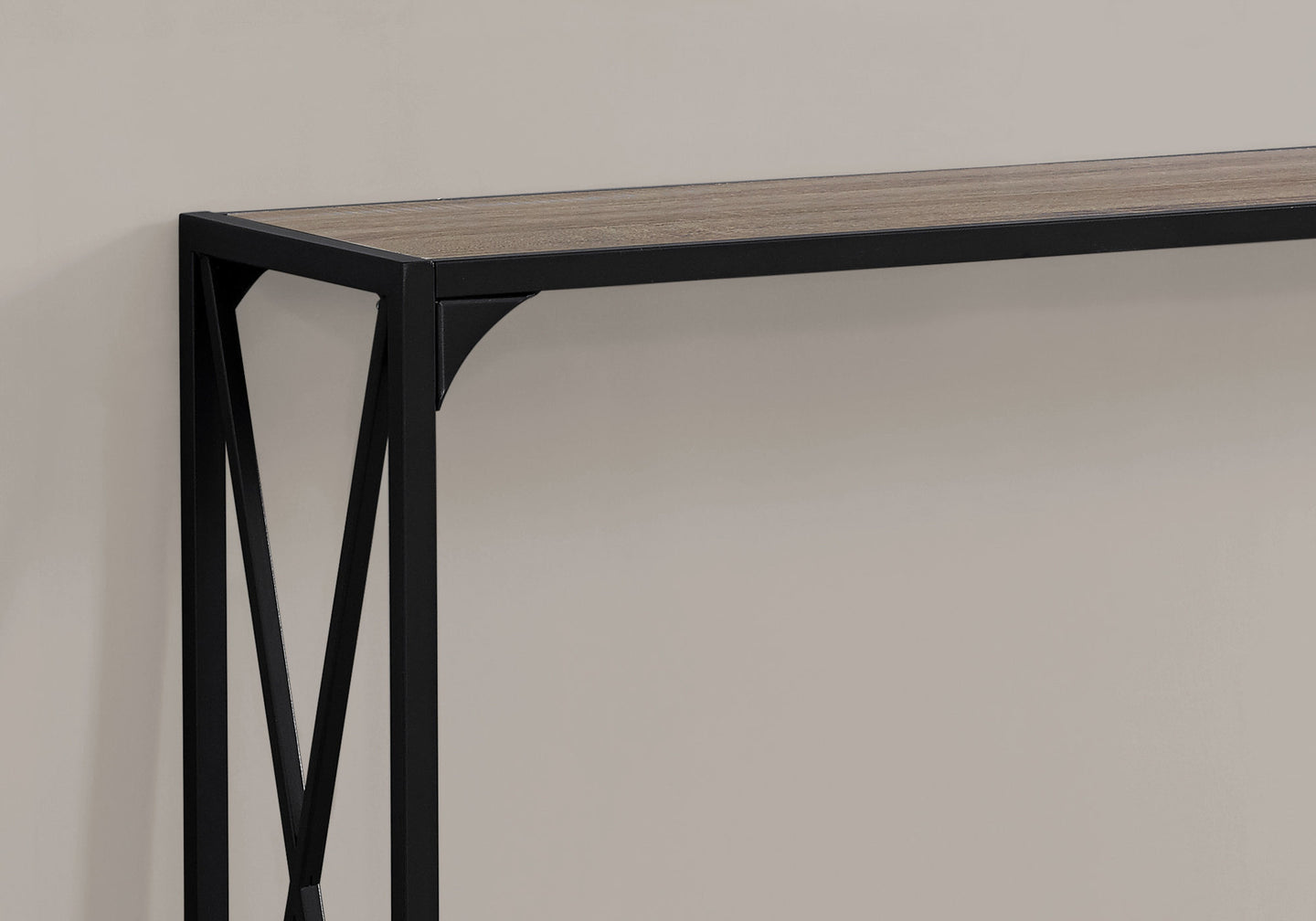 I 2125 Accent Table - 48"L / Dark Taupe / Black Hall Console - Furniture Depot (7881082929400)