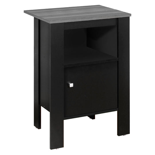 I 2134 Accent Table - Black / Grey Top Night Stand With Storage - Furniture Depot (7881083224312)