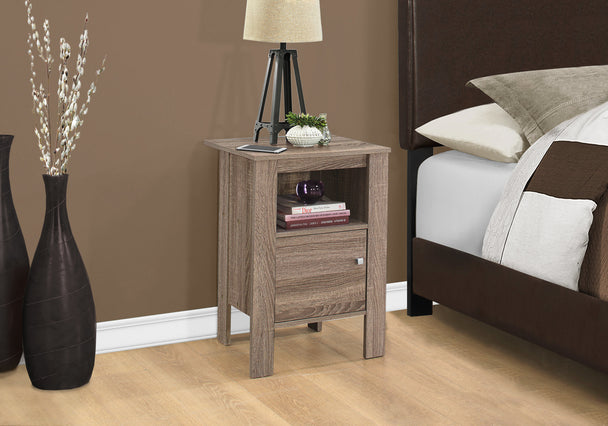 I 2136 Accent Table - Dark Taupe Night Stand With Storage - Furniture Depot (7881083551992)