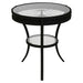 I 2140 Accent Table - 22"Dia / Black With Tempered Glass - Furniture Depot (7881083945208)