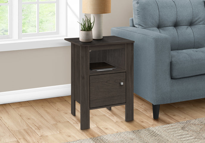 I 2145 Accent Table - Brown Oak Night Stand With Storage - Furniture Depot