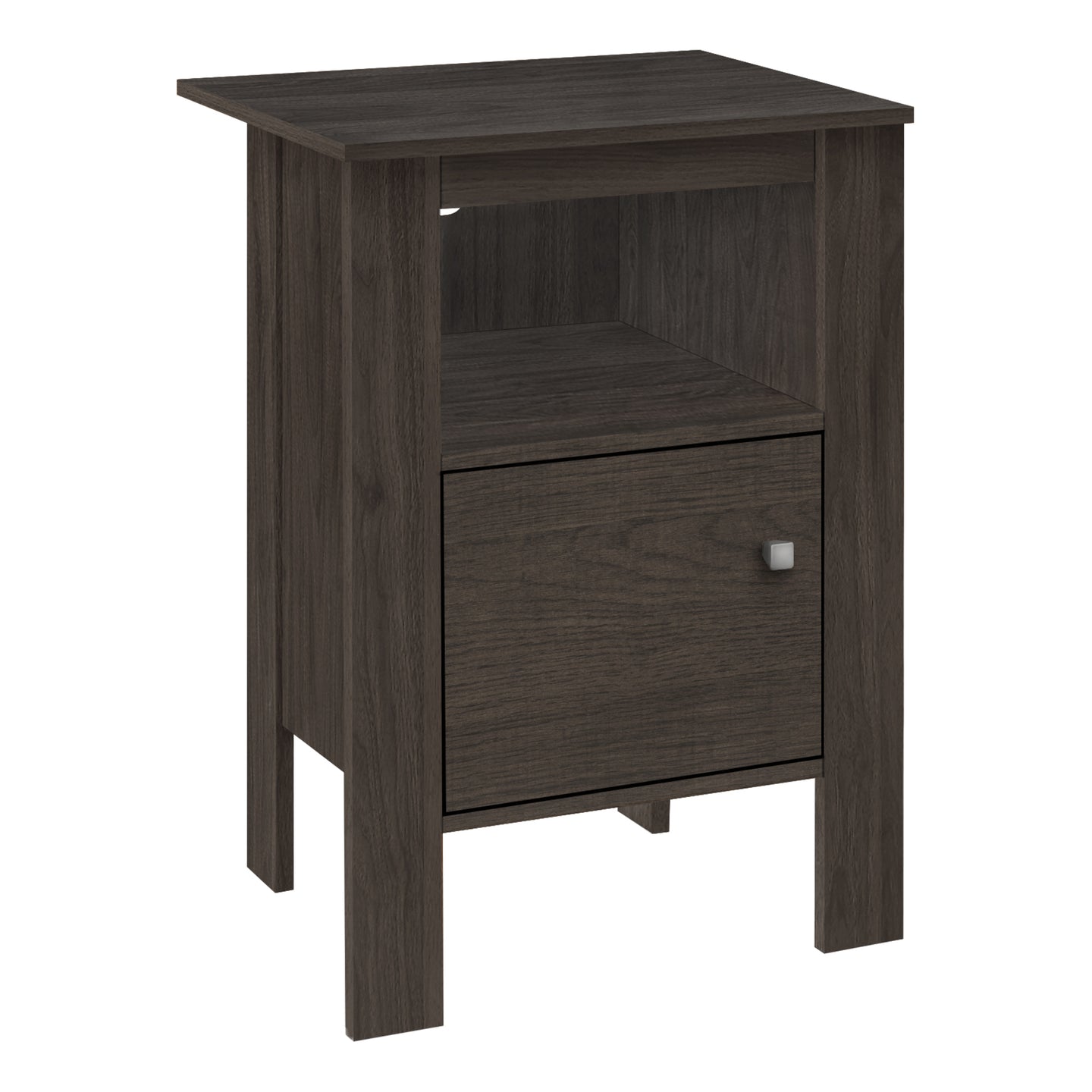 I 2145 Accent Table - Brown Oak Night Stand With Storage - Furniture Depot