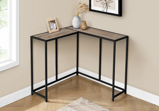 I 2155 Accent Table - 36"L / Dark Taupe / Black Corner Console - Furniture Depot (7881084829944)