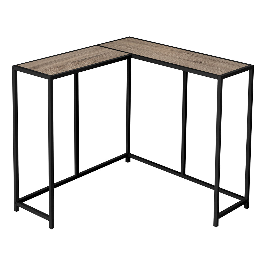 I 2155 Accent Table - 36"L / Dark Taupe / Black Corner Console - Furniture Depot (7881084829944)