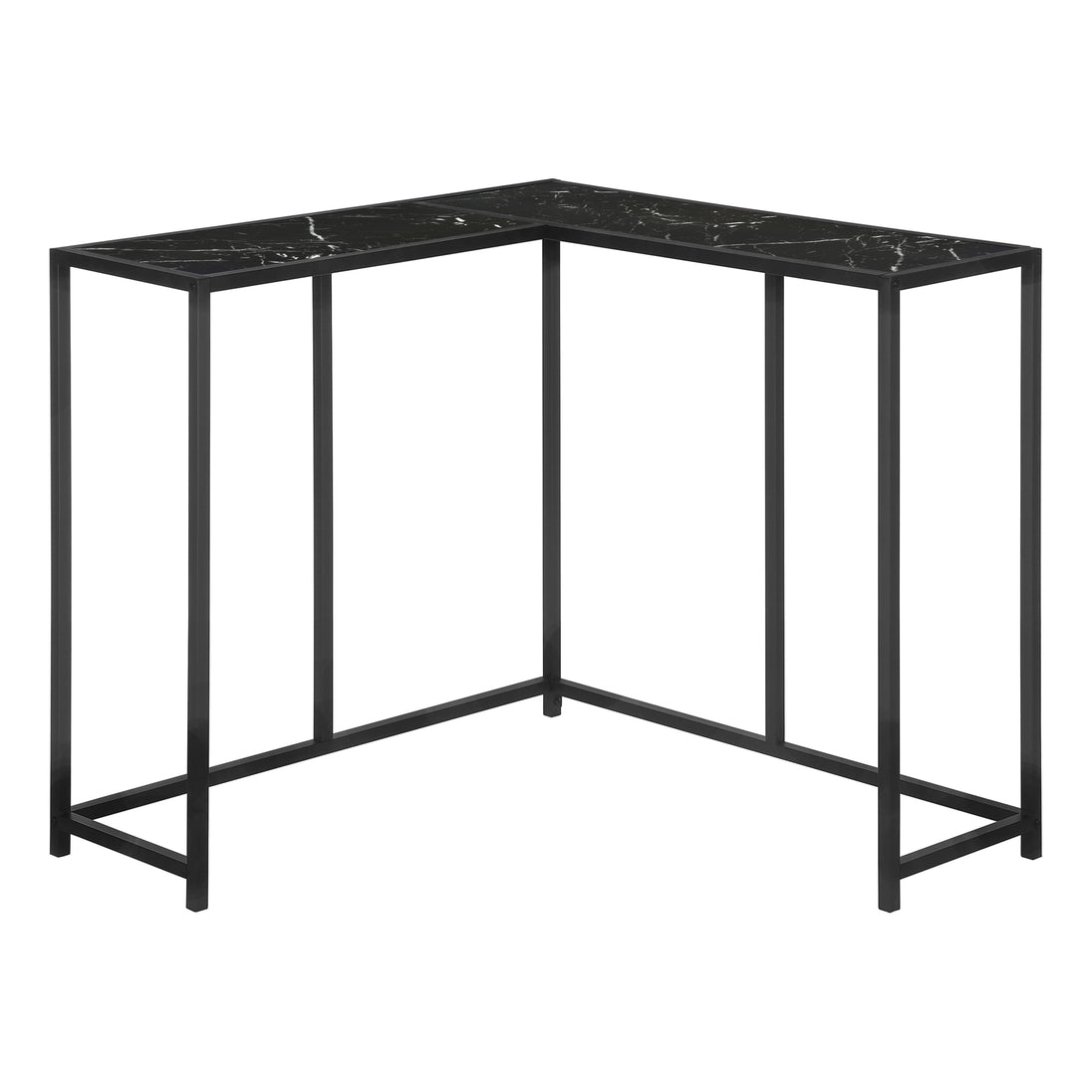 I 2158 Accent Table - 36"L / Black Marble / Black Corner Console - Furniture Depot (7881085190392)