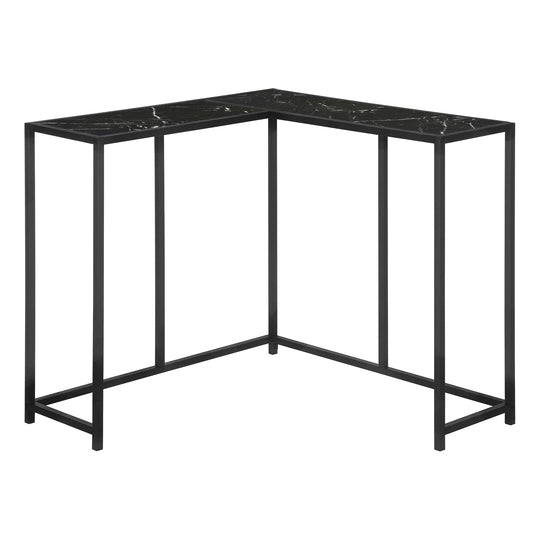 I 2158 Accent Table - 36"L / Black Marble / Black Corner Console - Furniture Depot (7881085190392)