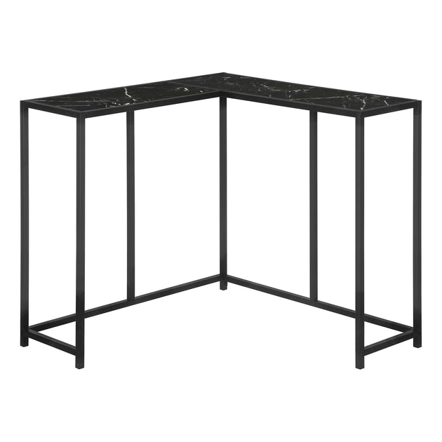 I 2158 Accent Table - 36"L / Black Marble / Black Corner Console - Furniture Depot (7881085190392)