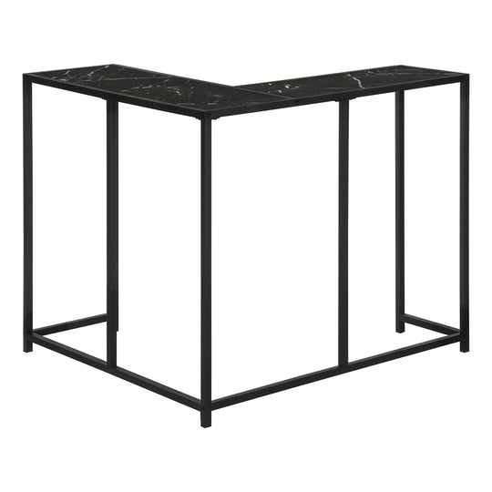 I 2158 Accent Table - 36"L / Black Marble / Black Corner Console - Furniture Depot (7881085190392)