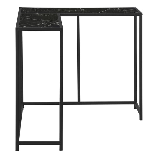 I 2158 Accent Table - 36"L / Black Marble / Black Corner Console - Furniture Depot (7881085190392)