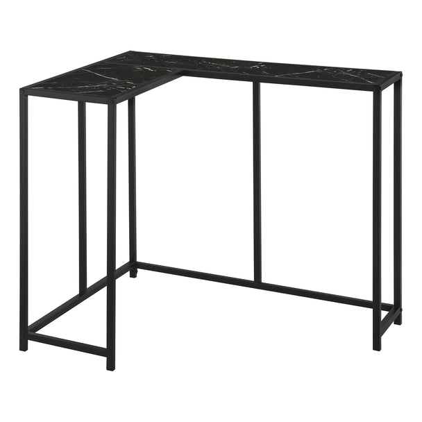 I 2158 Accent Table - 36"L / Black Marble / Black Corner Console - Furniture Depot (7881085190392)