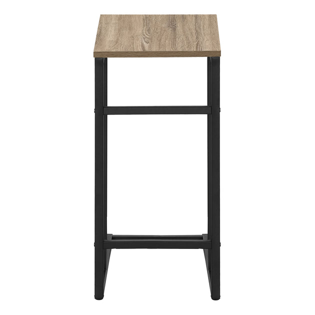 I 2172 Accent Table - 24"H / Dark Taupe / Black Metal - Furniture Depot (7881086140664)