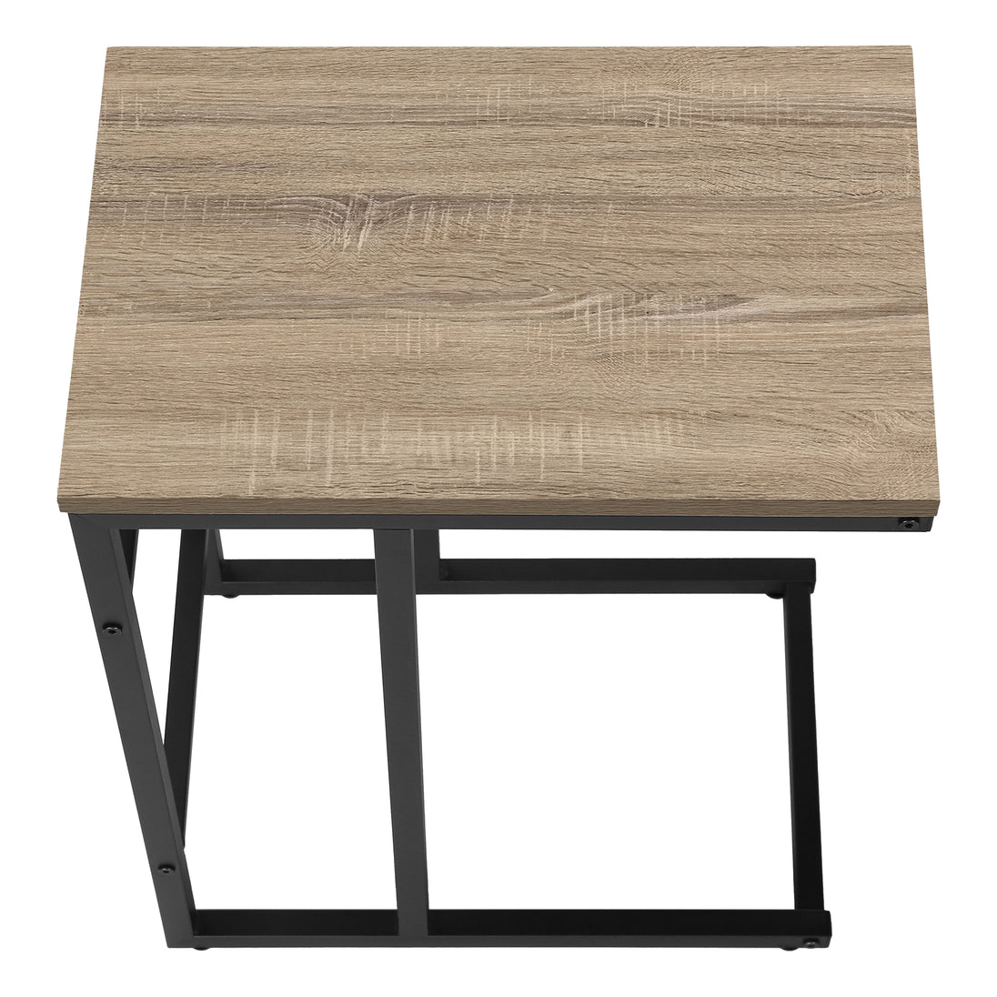 I 2172 Accent Table - 24"H / Dark Taupe / Black Metal - Furniture Depot (7881086140664)