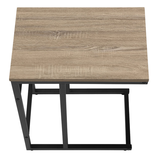 I 2172 Accent Table - 24"H / Dark Taupe / Black Metal - Furniture Depot (7881086140664)