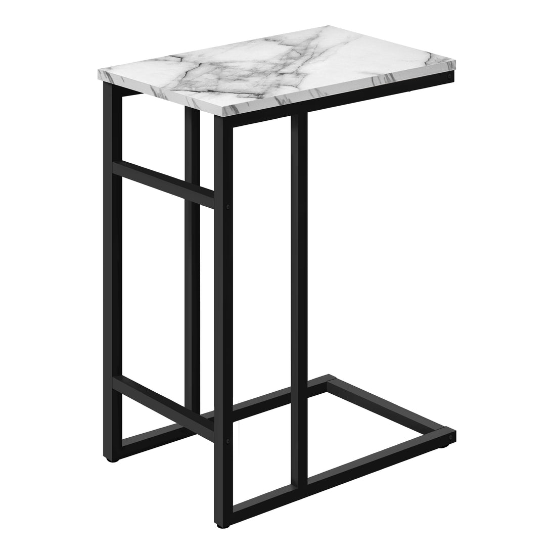 I 2173 Accent Table - 24"H / White Marble / Black Metal - Furniture Depot (7881086304504)