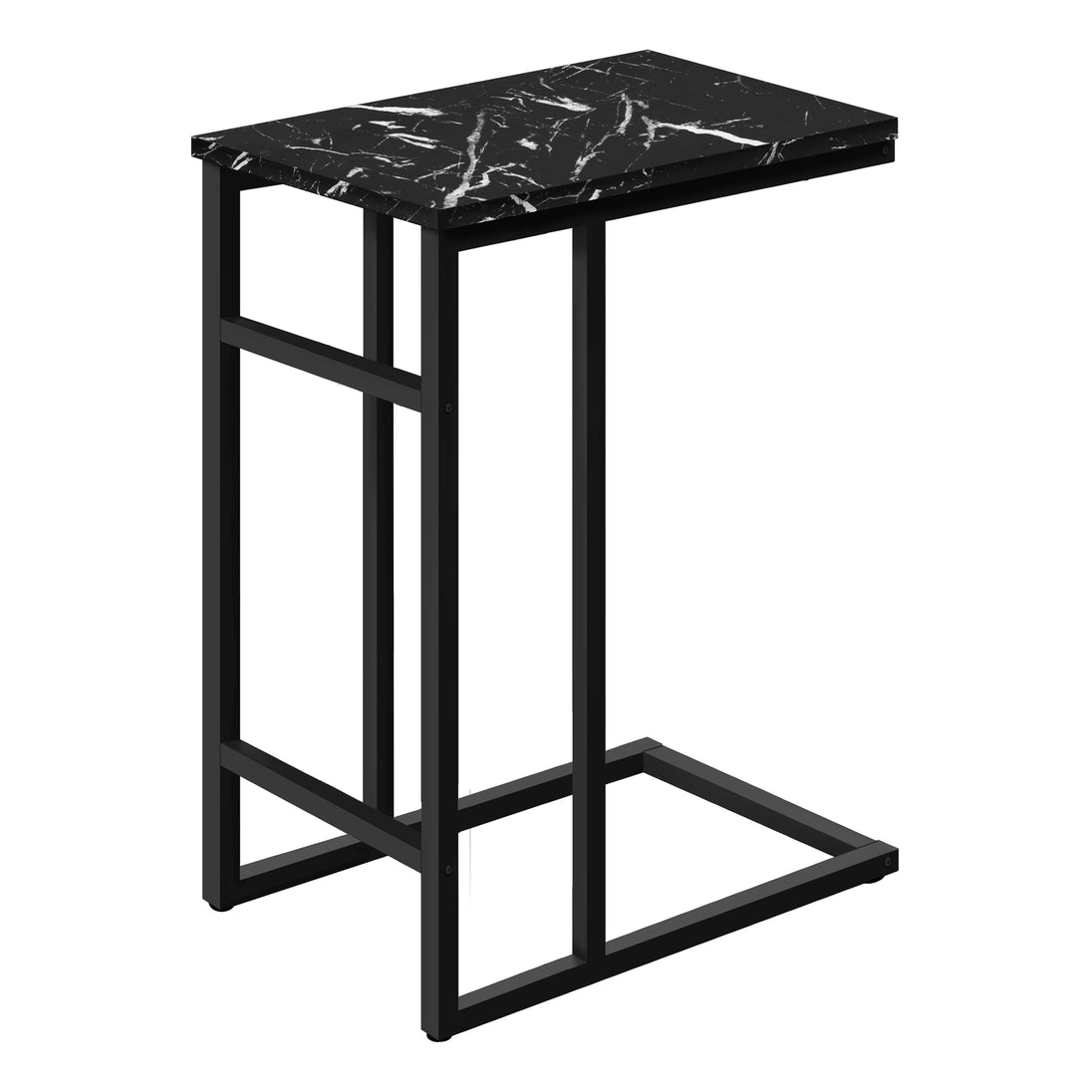 I 2174 Accent Table - 24"H / Black Marble / Black Metal - Furniture Depot (7881086337272)