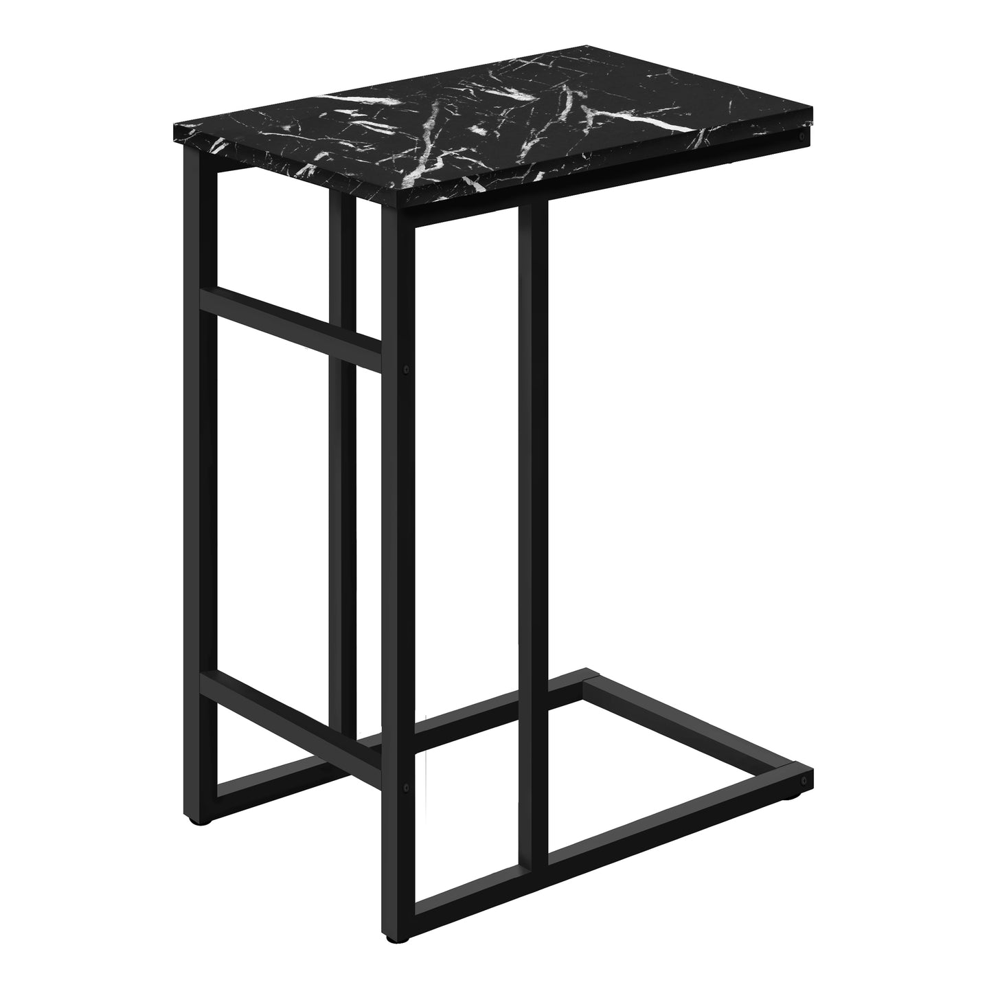 I 2174 Accent Table - 24"H / Black Marble / Black Metal - Furniture Depot (7881086337272)