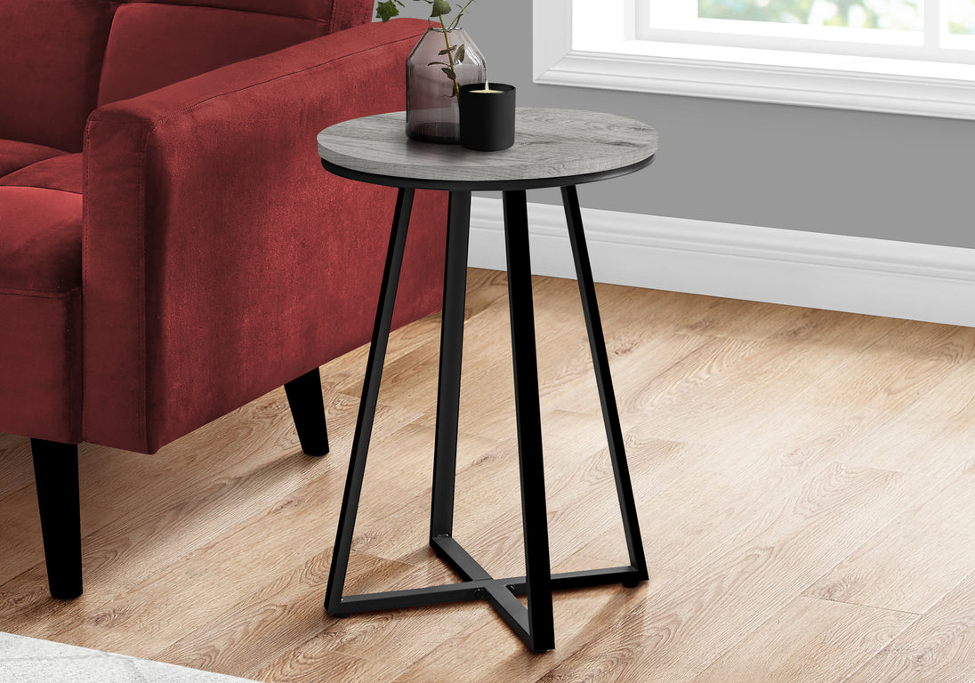 I 2176 Accent Table - 22"H / Grey / Black Metal - Furniture Depot (7881086664952)