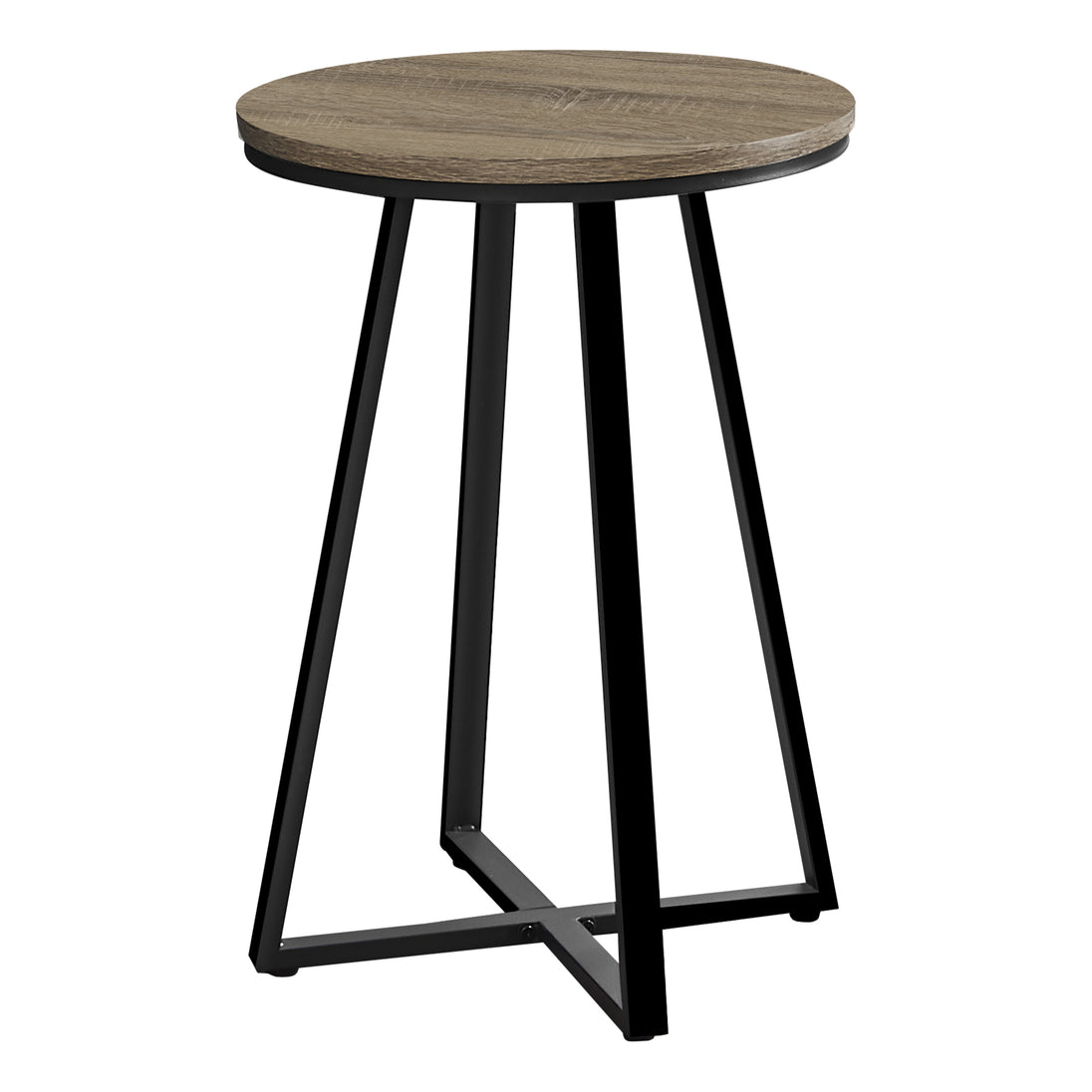 I 2177 Accent Table - 22"H / Dark Taupe / Black Metal - Furniture Depot (7881086763256)