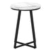 I 2178 Accent Table - 22"H / White Marble / Black Metal - Furniture Depot (7881086959864)