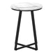 I 2178 Accent Table - 22"H / White Marble / Black Metal - Furniture Depot (7881086959864)