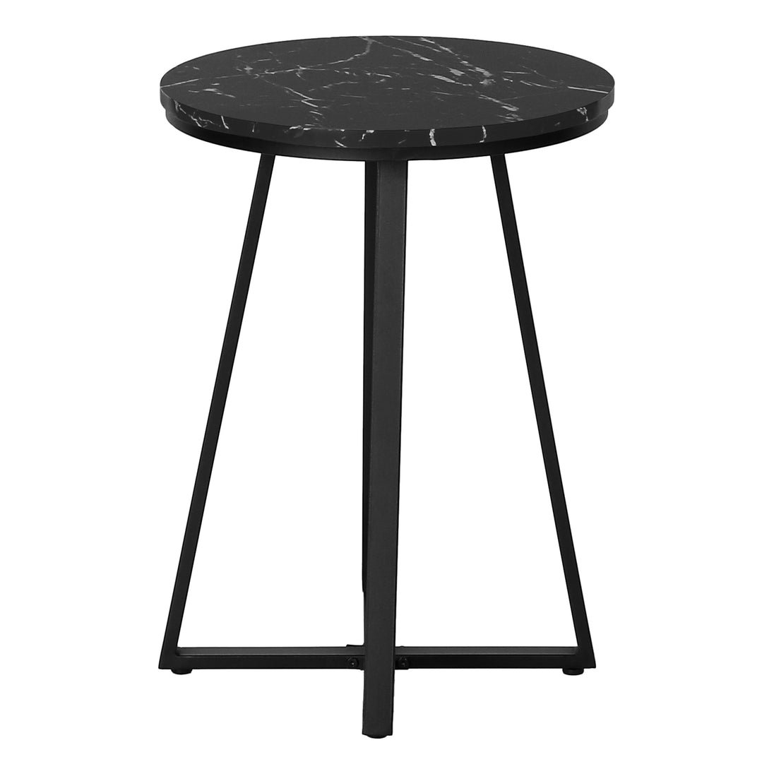 I 2179 Accent Table - 22"H / Black Marble / Black Metal - Furniture Depot (7881087189240)