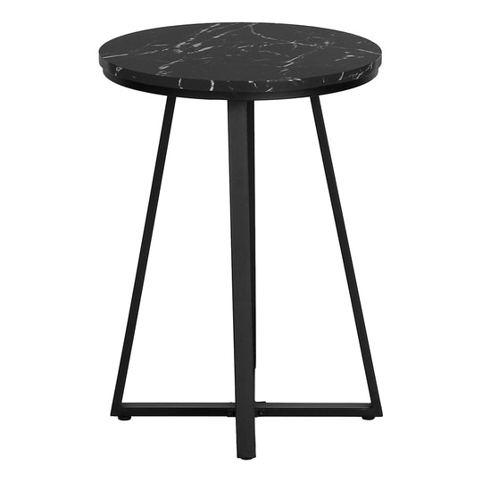 I 2179 Accent Table - 22"H / Black Marble / Black Metal - Furniture Depot (7881087189240)