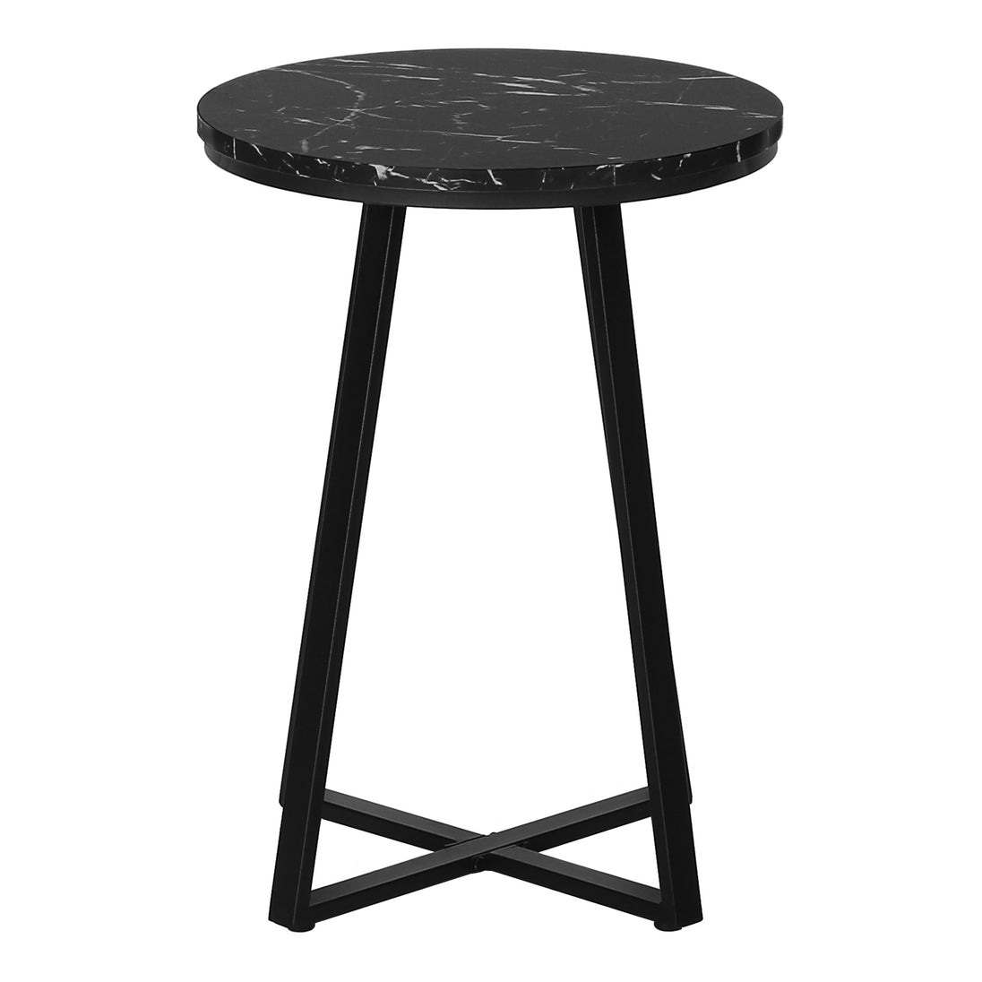 I 2179 Accent Table - 22"H / Black Marble / Black Metal - Furniture Depot (7881087189240)