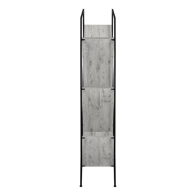 I 2200 Bookcase - 60"H / Grey / Black Metal - Furniture Depot (7881087418616)