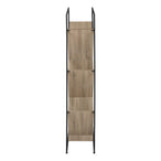 I 2201 Bookcase - 60"H / Dark Taupe / Black Metal - Furniture Depot (7881087647992)