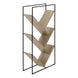 I 2201 Bookcase - 60"H / Dark Taupe / Black Metal - Furniture Depot (7881087647992)